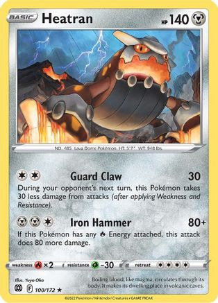 Heatran 100/172 - [SWSH09 Brilliant Stars] Reverse Holofoil