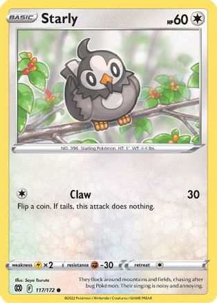 Starly 117/172 - [SWSH09 Brilliant Stars] Reverse Holofoil