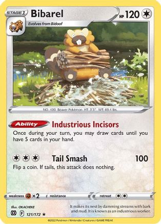 Bibarel 121/172 - [SWSH09 Brilliant Stars] Reverse Holofoil