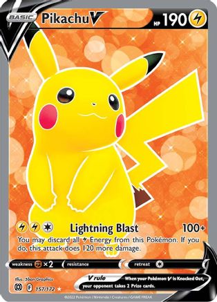 Pikachu V (Full Art) 157/172 - [SWSH09 Brilliant Stars] Holofoil