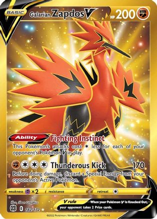 Galarian Zapdos V (Secret) 182/172 - [SWSH09 Brilliant Stars] Holofoil