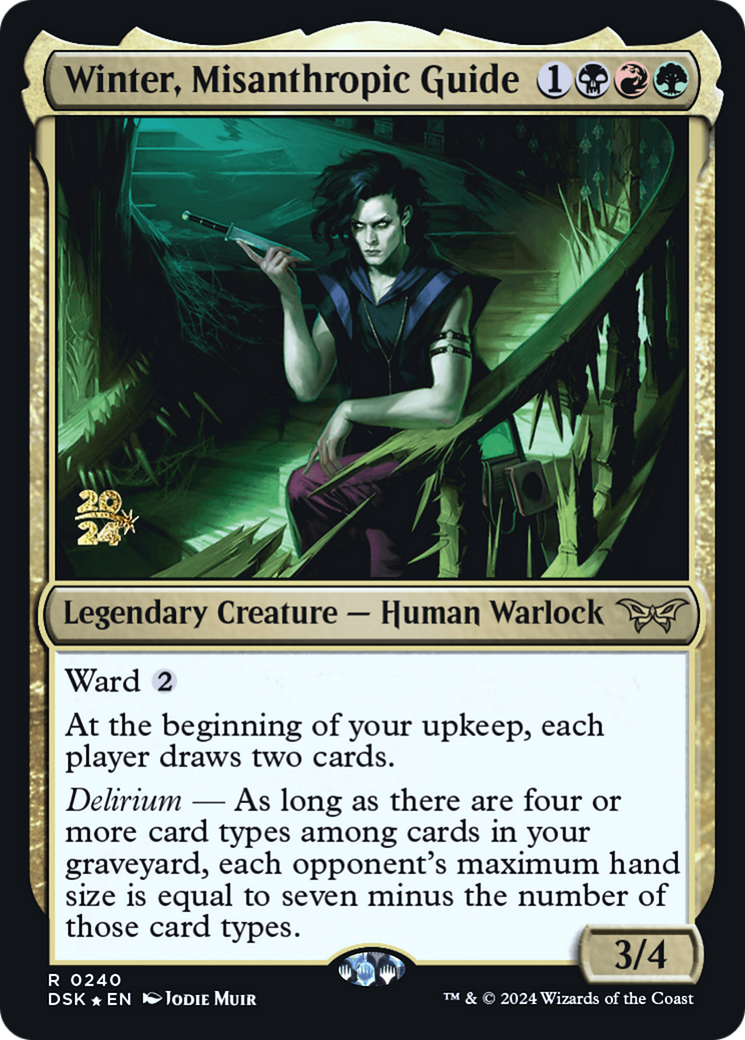 Winter, Misanthropic Guide (PRE-240S) [Duskmourn: House of Horror Promos] Foil