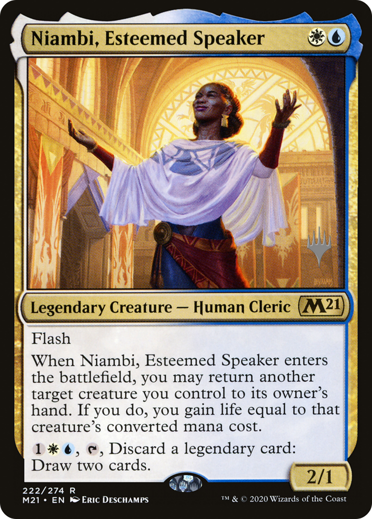 Niambi, Esteemed Speaker (PPM21-222P) [Promo Pack: Core Set 2021 Promos]