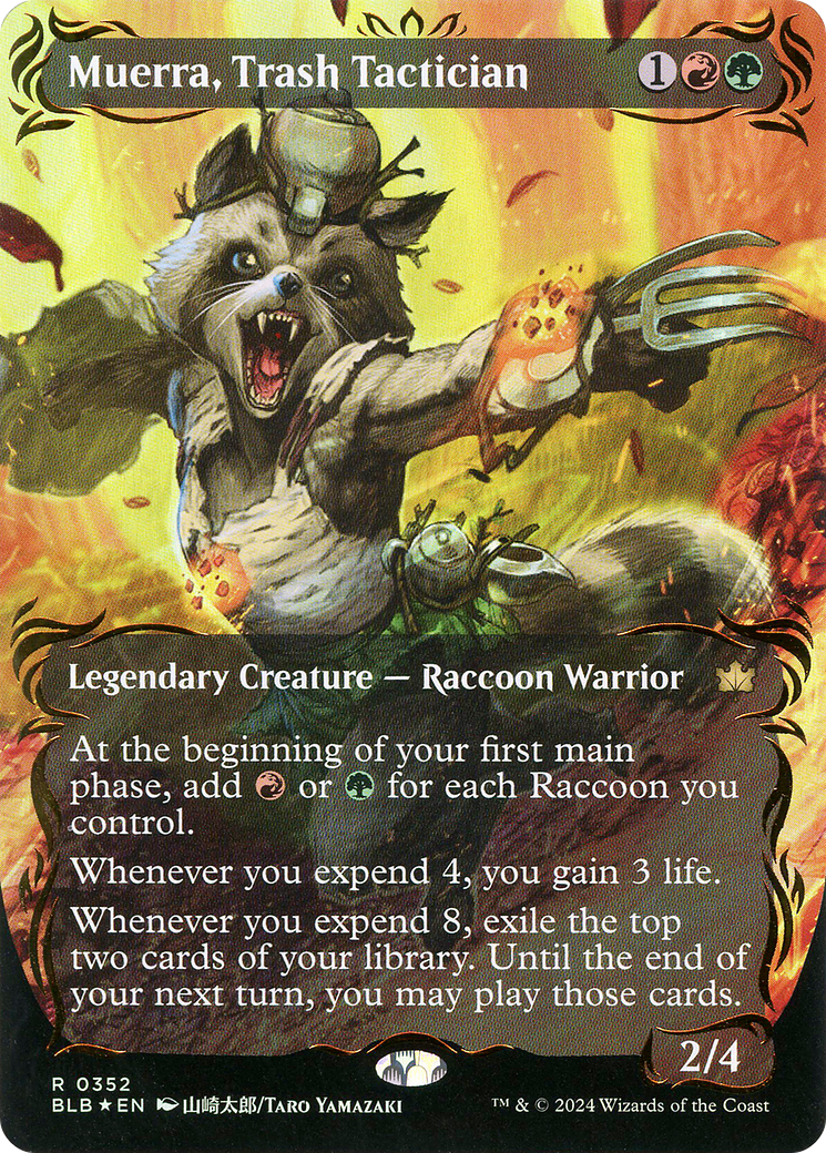 Muerra, Trash Tactician (BLB-352) [Bloomburrow]: (Showcase) (Borderless) Foil