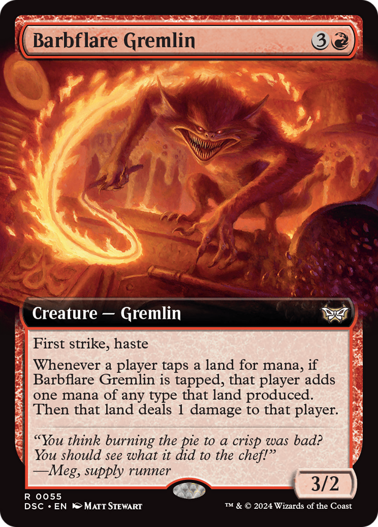 Barbflare Gremlin (DSC-055) [Duskmourn: House of Horror Commander]: (Extended Art)