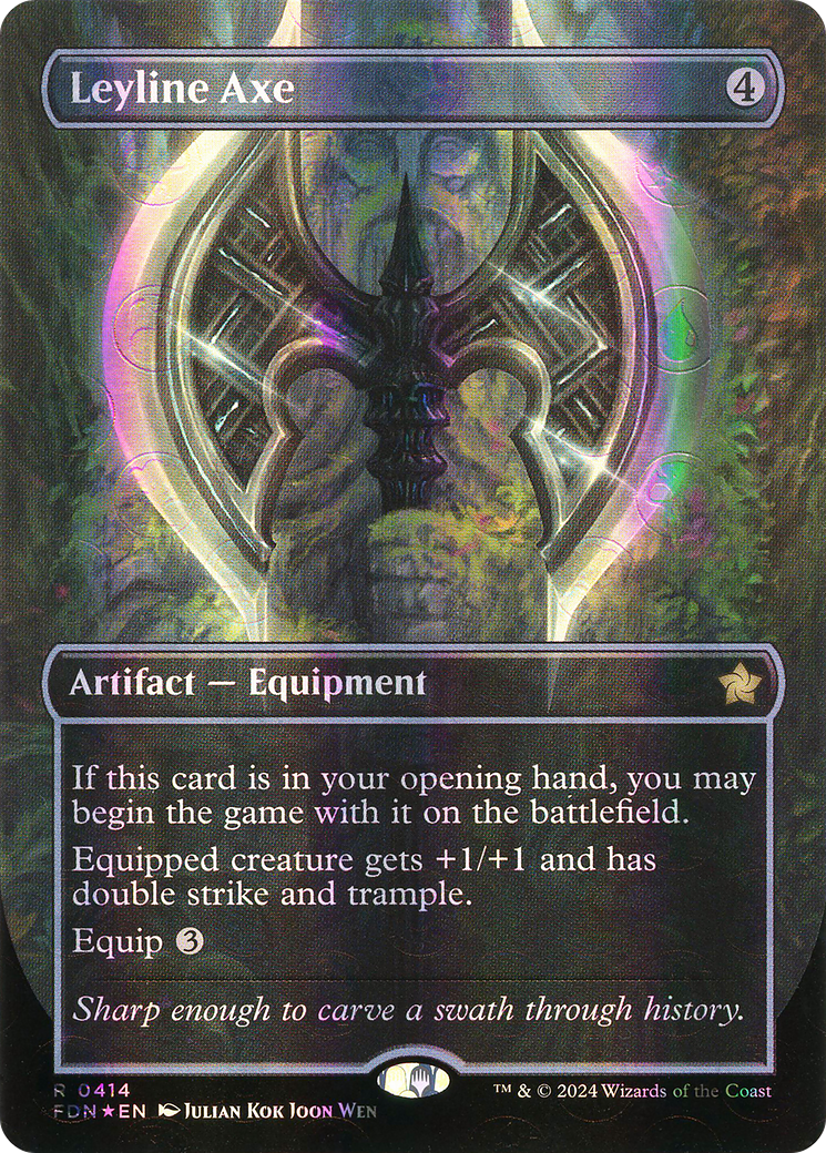 Leyline Axe (Borderless) (Mana Foil) (FDN-414) [Foundations] Foil