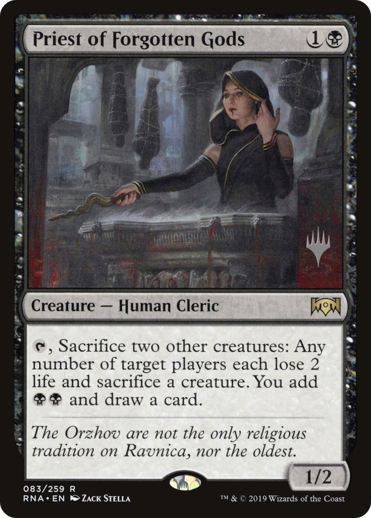 Priest of Forgotten Gods (PPELD-83P) [Promo Pack: Ravnica Allegiance Promos]