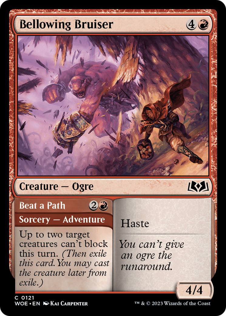 Bellowing Bruiser // Beat a Path (WOE-121) [Wilds of Eldraine] Foil