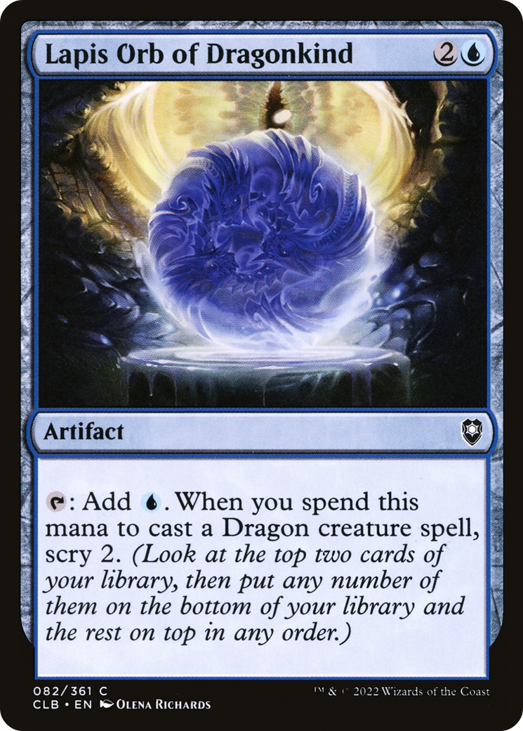 Lapis Orb of Dragonkind (CLB-082) [Commander Legends: Battle for Baldur's Gate]