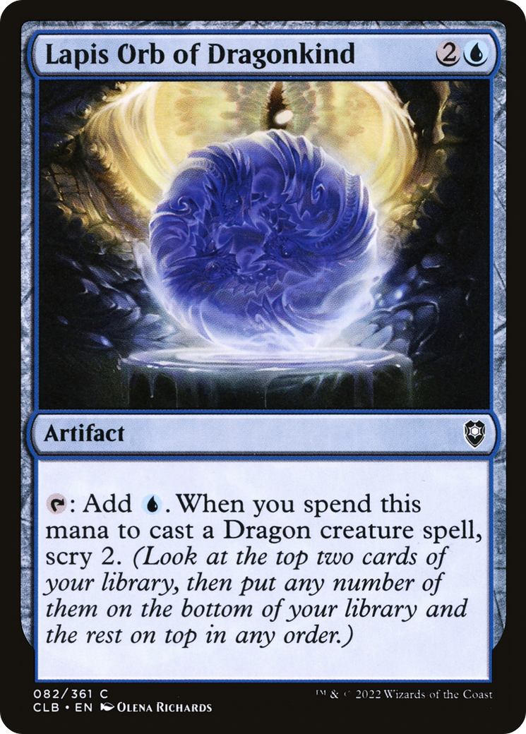 Lapis Orb of Dragonkind (CLB-082) [Commander Legends: Battle for Baldur's Gate] Foil