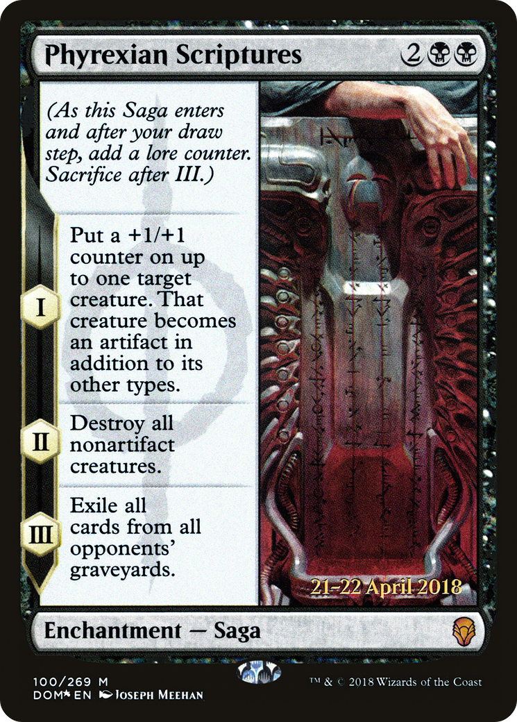 Phyrexian Scriptures (PRE-100S) [Dominaria Promos] Foil