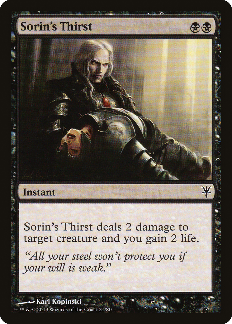 Sorin's Thirst (DDK-021) [Duel Decks: Sorin vs. Tibalt]