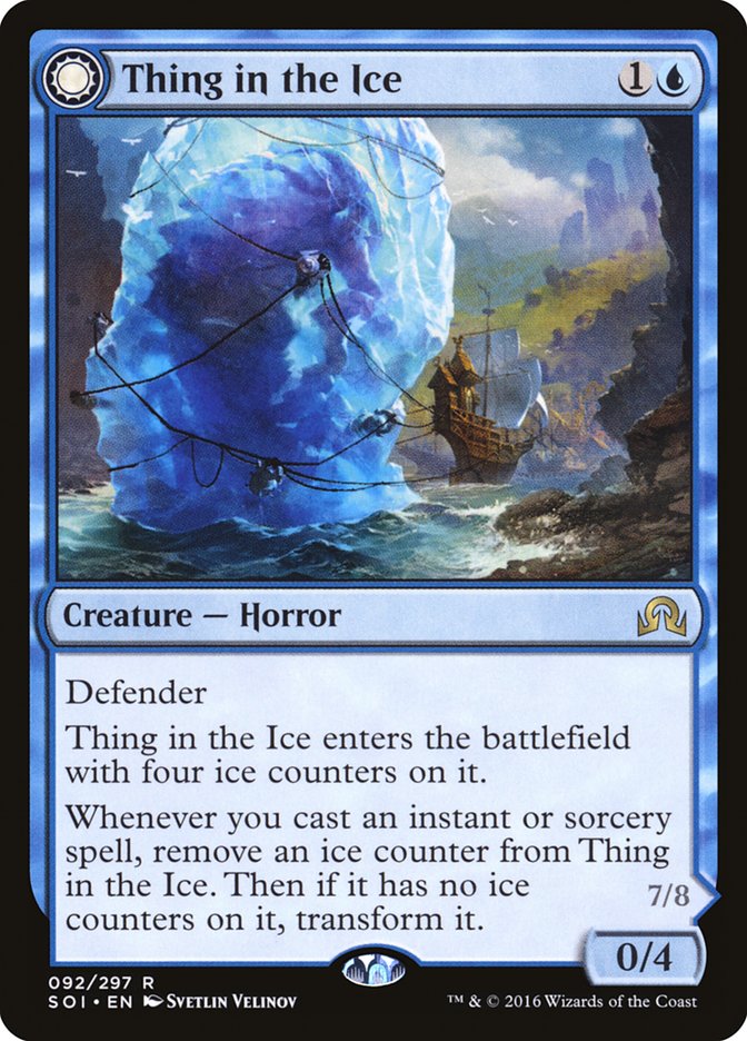 Thing in the Ice // Awoken Horror (SOI-092) [Shadows over Innistrad]: (Double Faced Transform) Foil