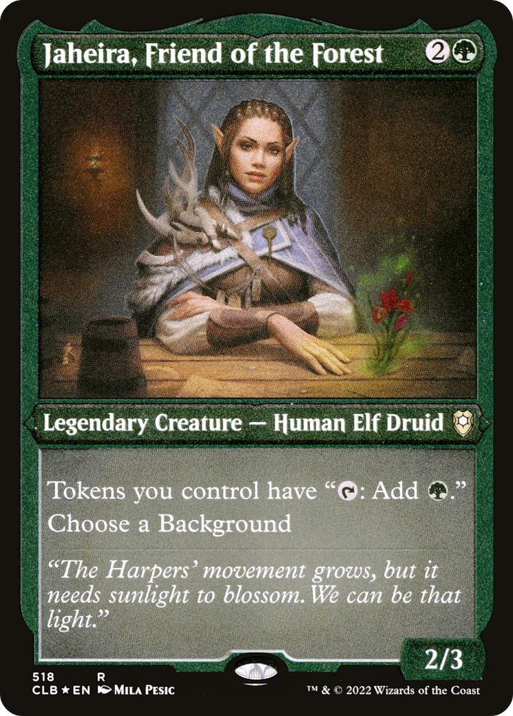 Jaheira, Friend of the Forest (Foil Etched) (CLB-518) [Commander Legends: Battle for Baldur's Gate] Foil