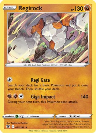 Regirock 75/189 - [SWSH10 Astral Radiance] Reverse Holofoil