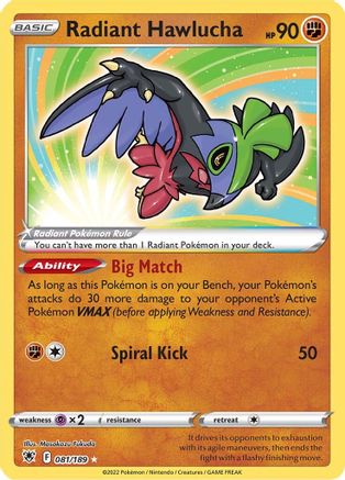 Radiant Hawlucha 81/189 - [SWSH10 Astral Radiance] Holofoil