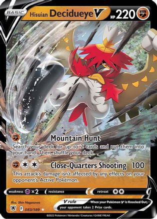 Hisuian Decidueye V 83/189 - [SWSH10 Astral Radiance] Holofoil