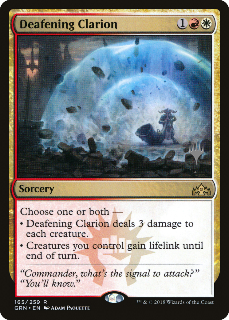 Deafening Clarion (PPTHB-165P) [Promo Pack: Guilds of Ravnica Promos]