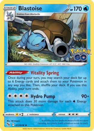 Blastoise 17/78 - [Pokemon GO] Holofoil