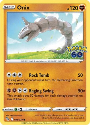 Onix 36/78 - [Pokemon GO] Reverse Holofoil