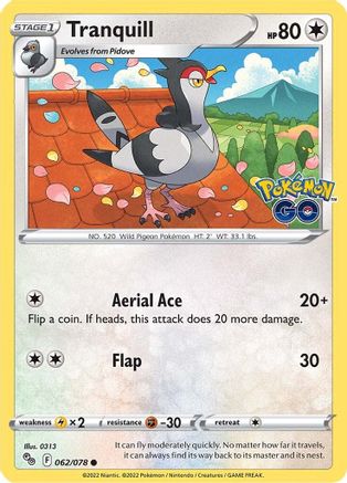 Tranquill 62/78 - [Pokemon GO]