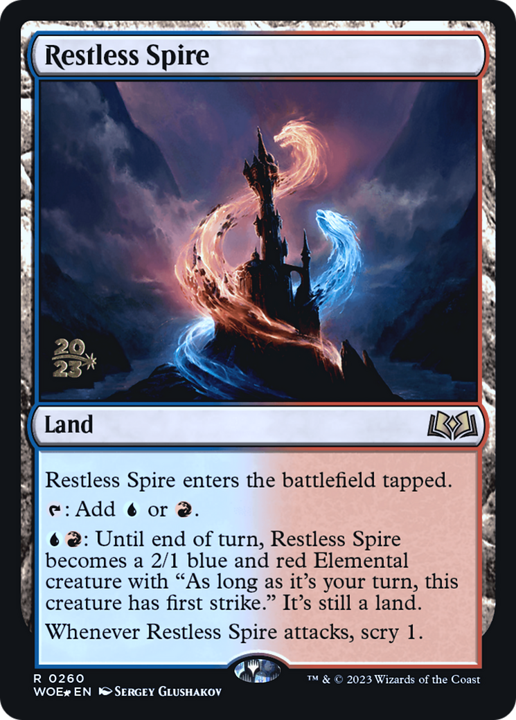 Restless Spire (PRE-260S) [Wilds of Eldraine Promos] Foil