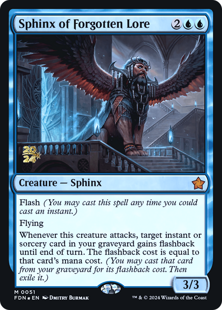 Sphinx of Forgotten Lore (PRE-51S) [Foundations Promos] Foil