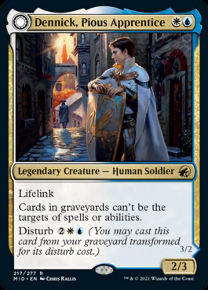 Dennick, Pious Apprentice // Dennick, Pious Apparition (MID-217) [Innistrad: Midnight Hunt]: (Double Faced Transform) Foil