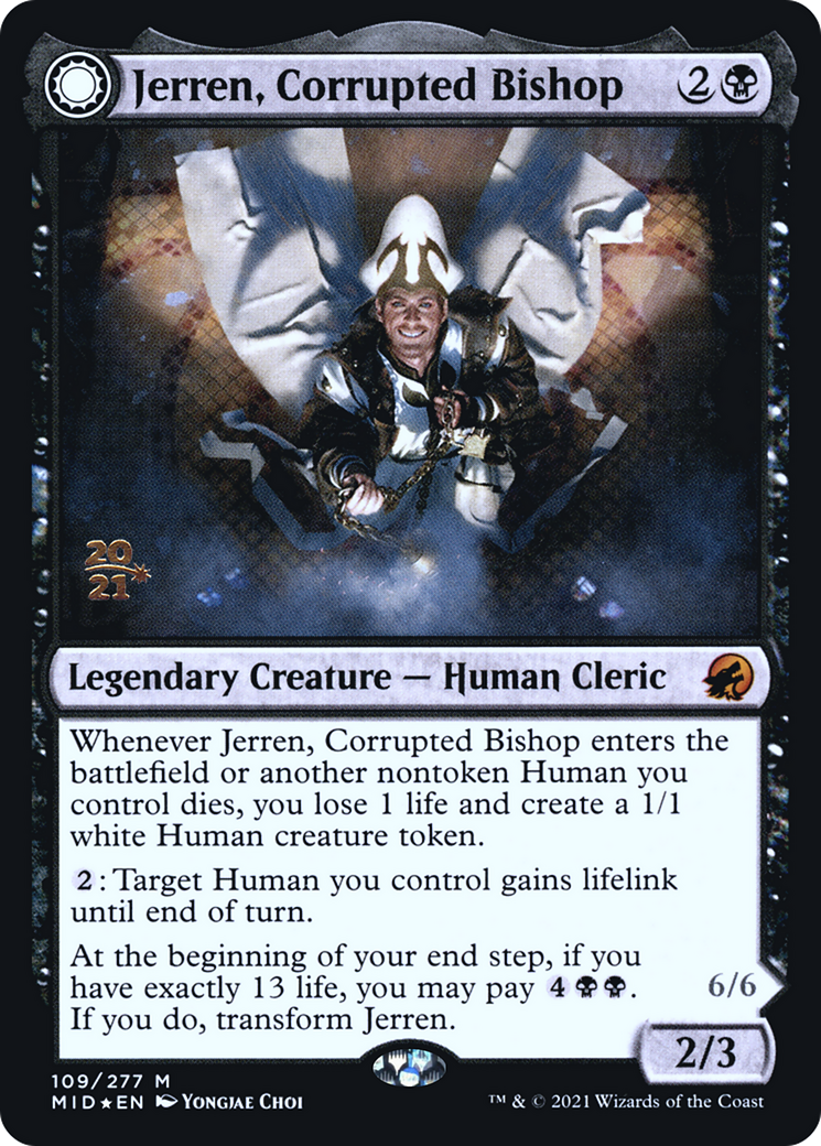 Jerren, Corrupted Bishop (PRE-109S) [Innistrad: Midnight Hunt Promos] Foil