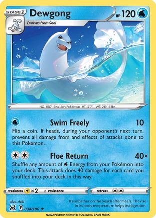 Dewgong 34/196 - [SWSH11 Lost Origin]
