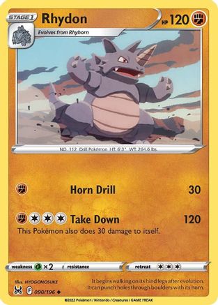 Rhydon 90/196 - [SWSH11 Lost Origin] Reverse Holofoil