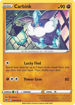 Carbink 108/196 - [SWSH11 Lost Origin] Reverse Holofoil