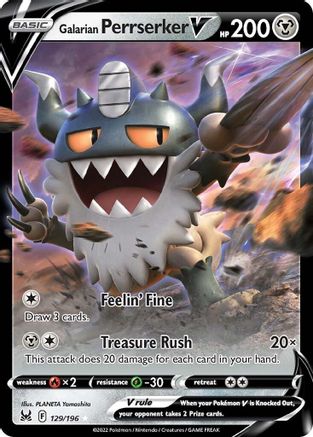 Galarian Perrserker V 129/196 - [SWSH11 Lost Origin] Holofoil