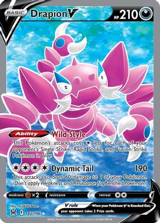 Drapion V (Full Art) 182/196 - [SWSH11 Lost Origin] Holofoil