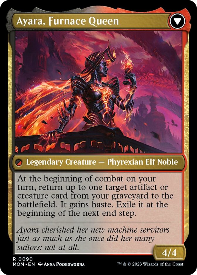 Ayara, Widow of the Realm // Ayara, Furnace Queen (MOM-090) [March of the Machine] Foil
