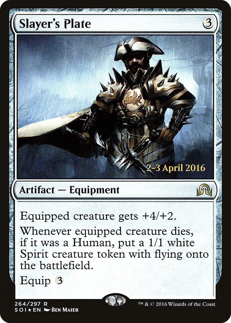Slayer's Plate (PRE-264S) [Shadows over Innistrad Promos] Foil