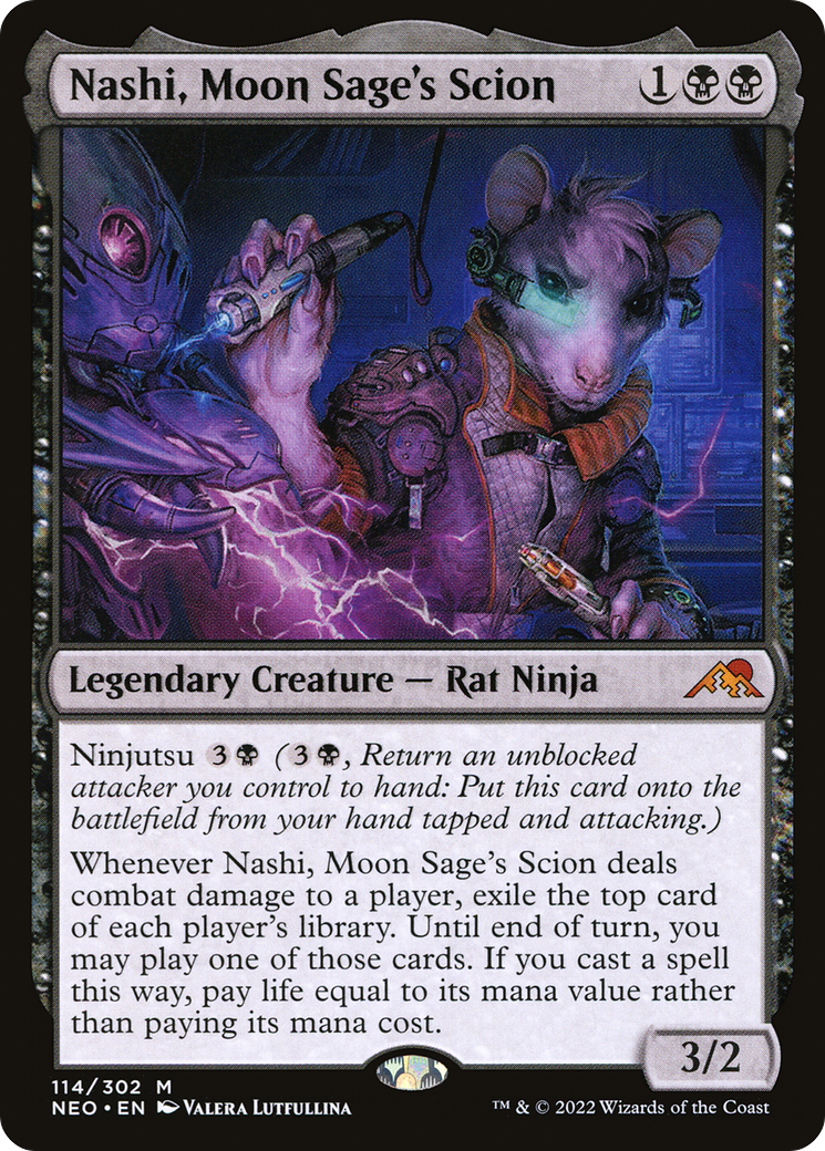 Nashi, Moon Sage's Scion (NEO-114) [Kamigawa: Neon Dynasty] Foil