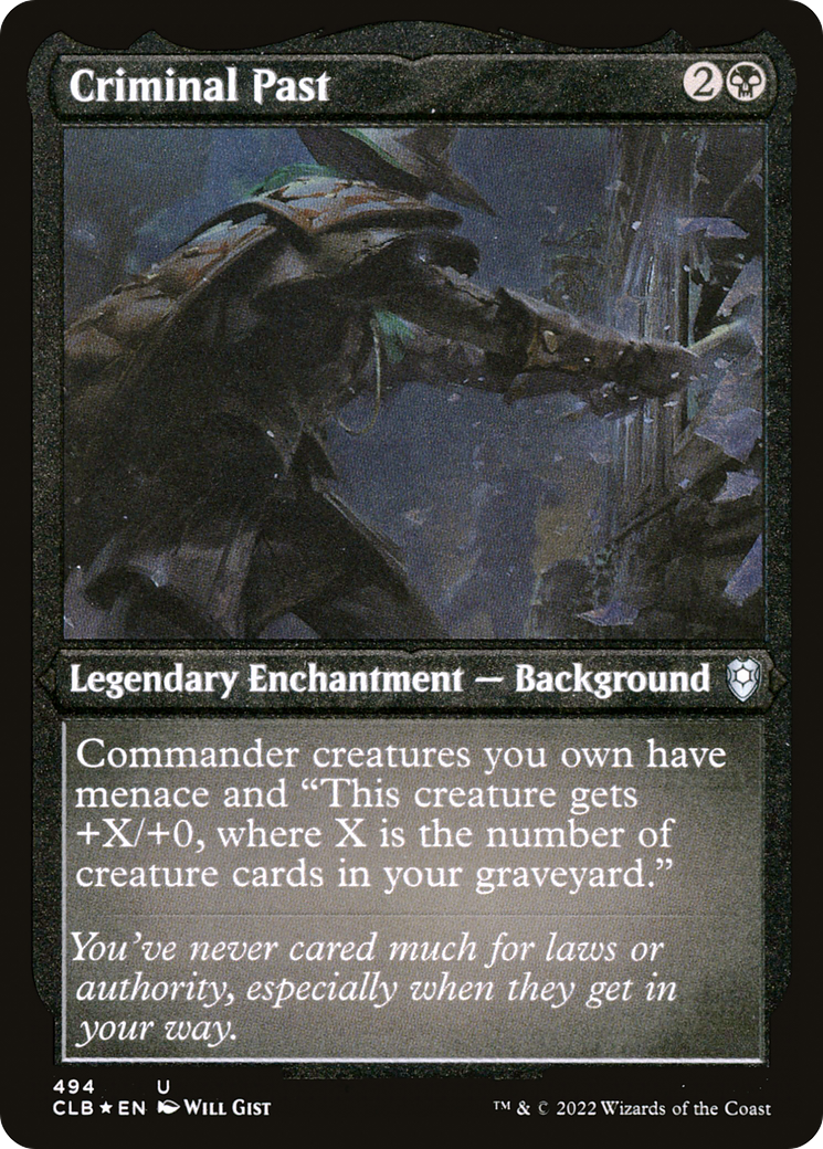 Criminal Past (Foil Etched) (CLB-494) [Commander Legends: Battle for Baldur's Gate] Foil