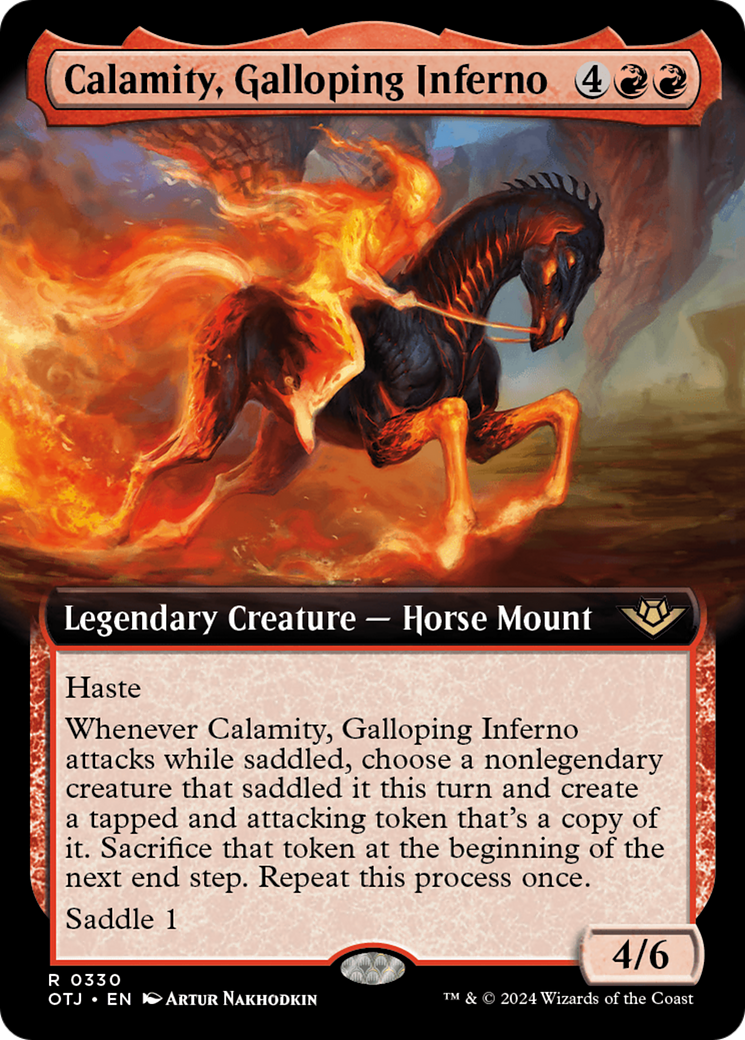 Calamity, Galloping Inferno (OTJ-330) [Outlaws of Thunder Junction]: (Extended Art)