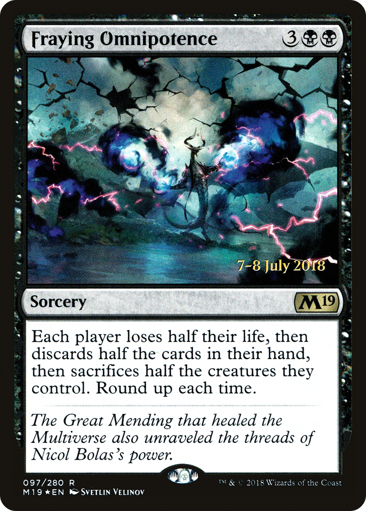 Fraying Omnipotence (PRE-97S) [Core Set 2019 Promos] Foil