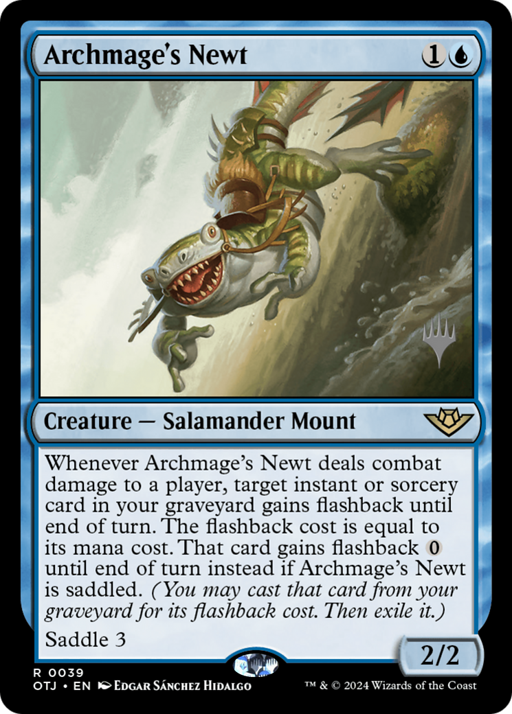 Archmage's Newt (PPOTJ-39P) [Outlaws of Thunder Junction Promos] Foil