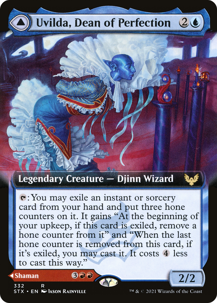 Uvilda, Dean of Perfection // Nassari, Dean of Expression (STX-332) [Strixhaven: School of Mages]: (Extended Art) Foil