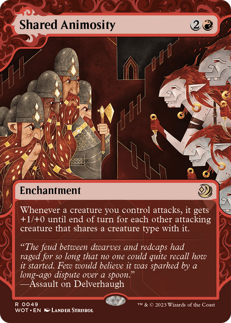 Shared Animosity (WOT-049) [Wilds of Eldraine: Enchanting Tales]: (Showcase) (Borderless)