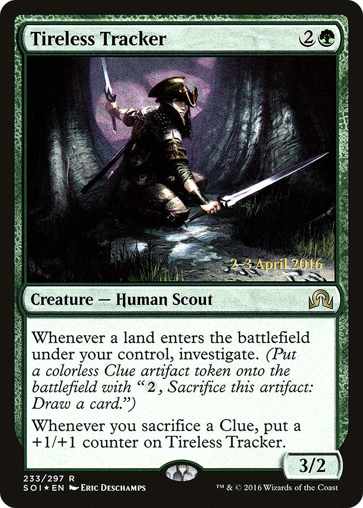 Tireless Tracker (PRE-233S) [Shadows over Innistrad Promos] Foil