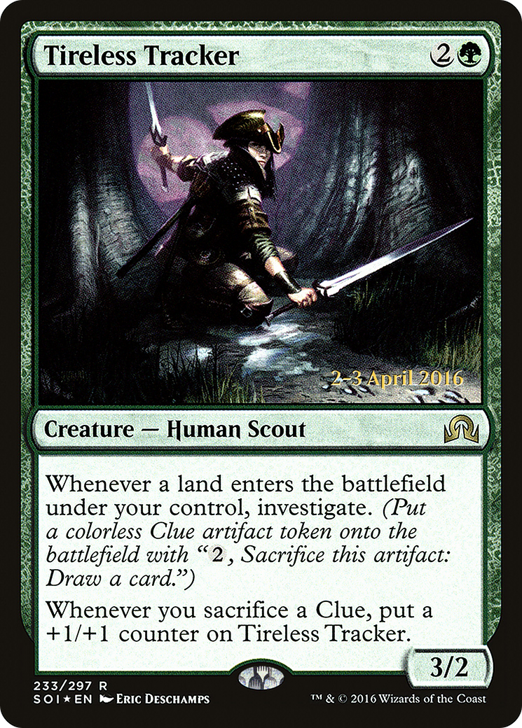 Tireless Tracker (PRE-233S) [Shadows over Innistrad Promos] Foil