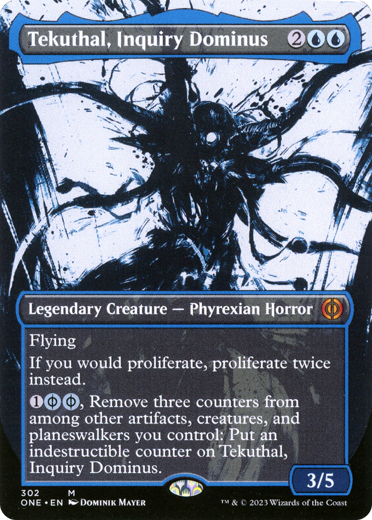 Tekuthal, Inquiry Dominus (ONE-302) [Phyrexia: All Will Be One]: (Showcase) (Borderless) Foil
