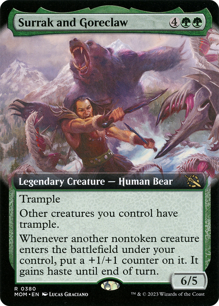 Surrak and Goreclaw (MOM-380) [March of the Machine]: (Extended Art) Foil