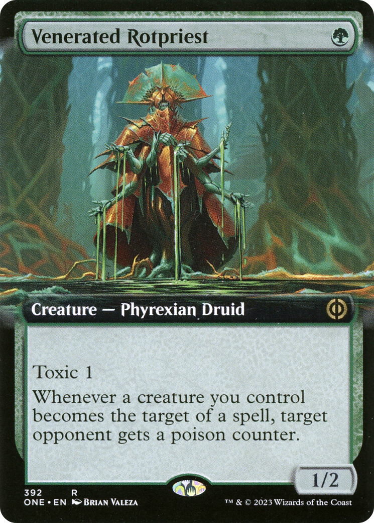 Venerated Rotpriest (ONE-392) [Phyrexia: All Will Be One]: (Extended Art) Foil