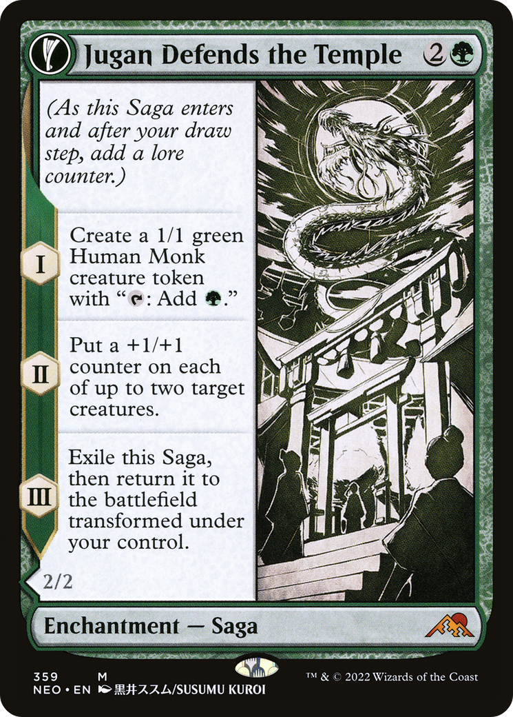 Jugan Defends the Temple (Showcase) (NEO-359) [Kamigawa: Neon Dynasty]