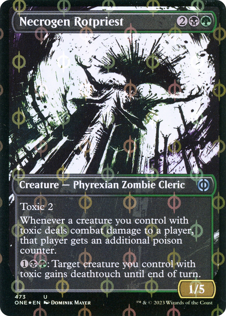 Necrogen Rotpriest (Showcase) (Step-and-Compleat Foil) (ONE-473) [Phyrexia: All Will Be One] Foil